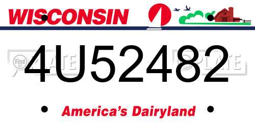 4U52482 Wisconsin License Plate