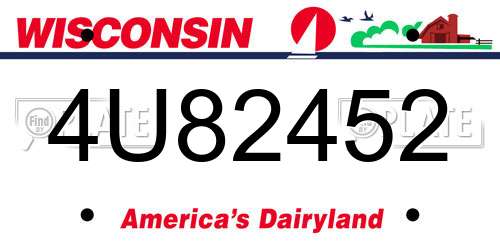 4U82452 Wisconsin License Plate