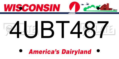 4UBT487 Wisconsin License Plate