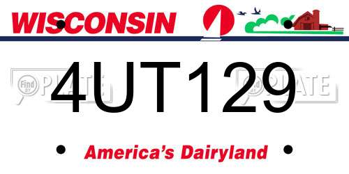 4UT129 Wisconsin License Plate