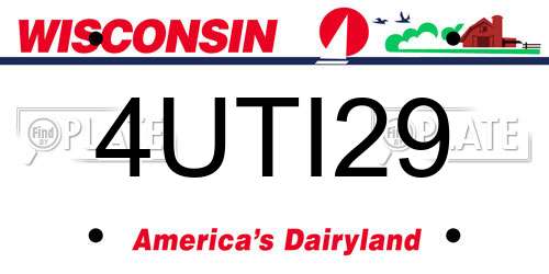 4UTI29 Wisconsin License Plate