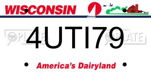4UTI79 Wisconsin License Plate