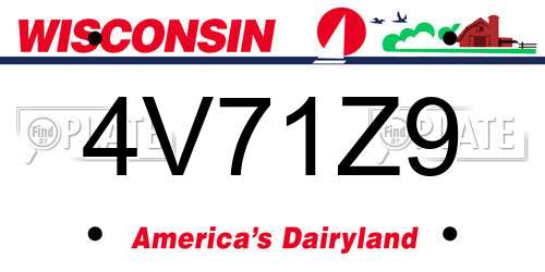4V71Z9 Wisconsin License Plate