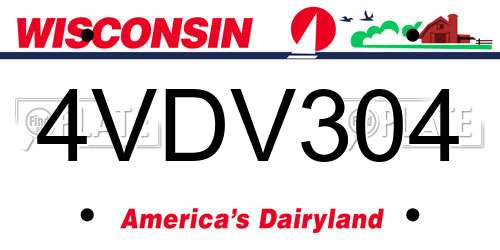 4VDV304 Wisconsin License Plate
