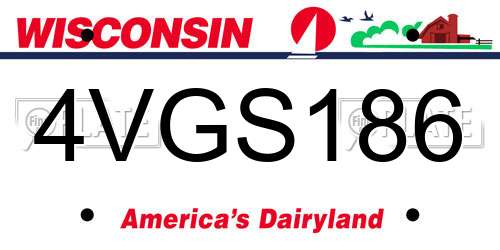 4VGS186 Wisconsin License Plate