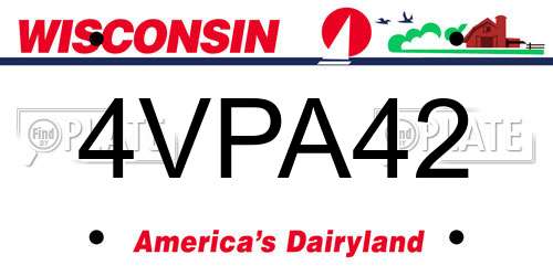 4VPA42 Wisconsin License Plate