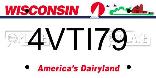 4VTI79 Wisconsin License Plate
