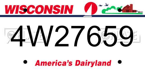 4W27659 Wisconsin License Plate