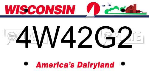 4W42G2 Wisconsin License Plate