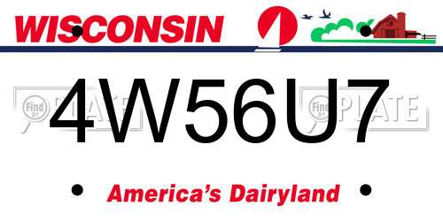 4W56U7 Wisconsin License Plate