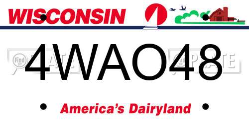 4WAO48 Wisconsin License Plate