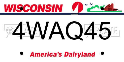 4WAQ45 Wisconsin License Plate
