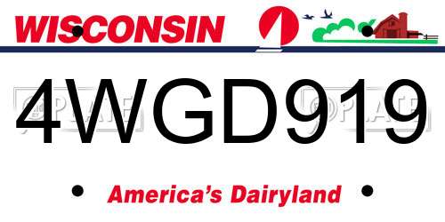 4WGD919 Wisconsin License Plate