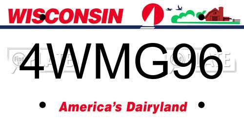 4WMG96 Wisconsin License Plate