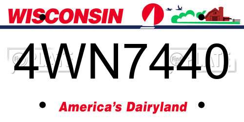 4WN7440 Wisconsin License Plate