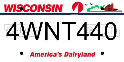 4WNT440 Wisconsin License Plate