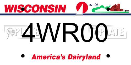 4WR00 Wisconsin License Plate