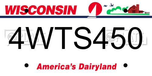 4WTS450 Wisconsin License Plate