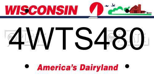 4WTS480 Wisconsin License Plate