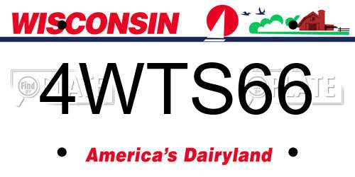 4WTS66 Wisconsin License Plate