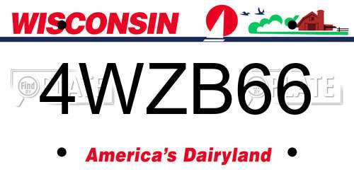 4WZB66 Wisconsin License Plate