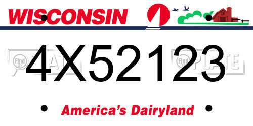 4X52123 Wisconsin License Plate