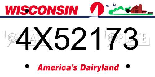 4X52173 Wisconsin License Plate