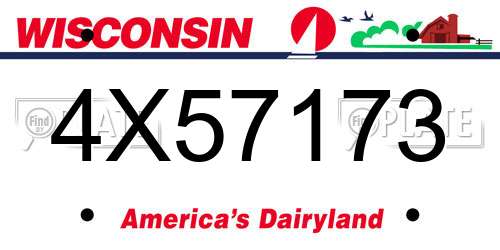 4X57173 Wisconsin License Plate