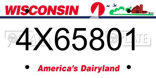 4X65801 Wisconsin License Plate