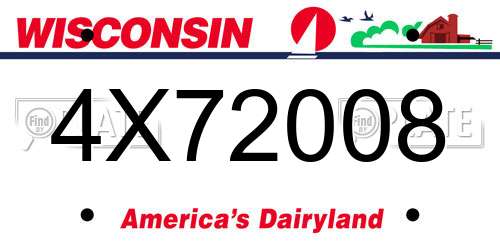 4X72008 Wisconsin License Plate