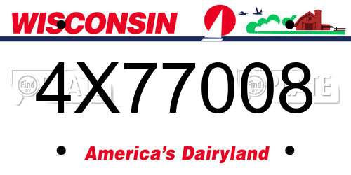 4X77008 Wisconsin License Plate