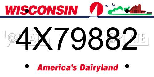 4X79882 Wisconsin License Plate