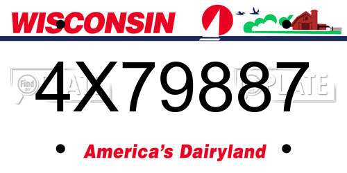 4X79887 Wisconsin License Plate