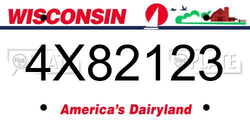 4X82123 Wisconsin License Plate