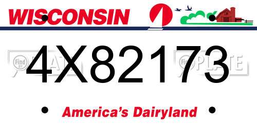 4X82173 Wisconsin License Plate