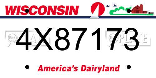 4X87173 Wisconsin License Plate