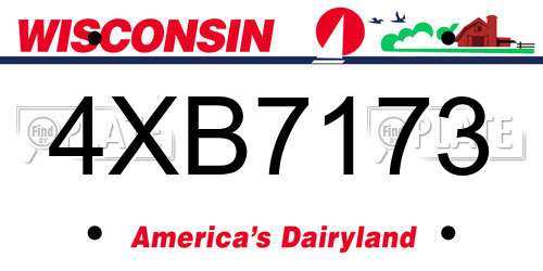 4XB7173 Wisconsin License Plate