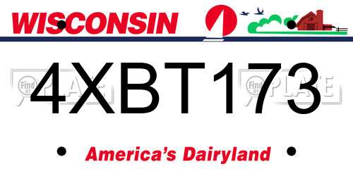 4XBT173 Wisconsin License Plate
