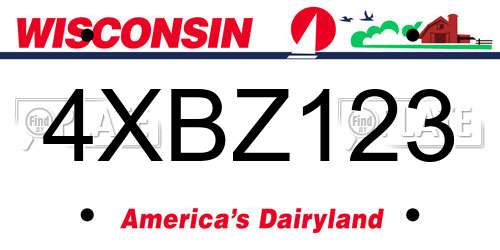 4XBZ123 Wisconsin License Plate