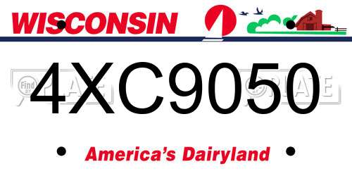 4XC9050 Wisconsin License Plate