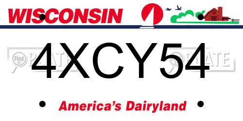 4XCY54 Wisconsin License Plate