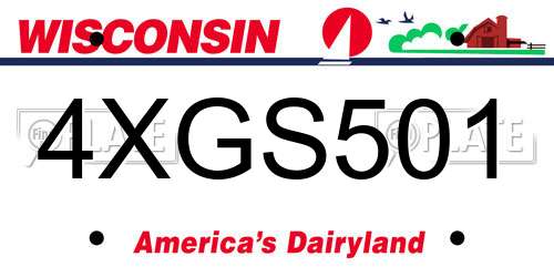 4XGS501 Wisconsin License Plate