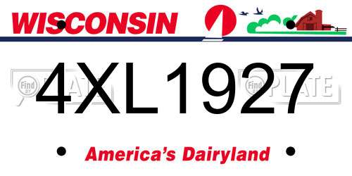 4XL1927 Wisconsin License Plate