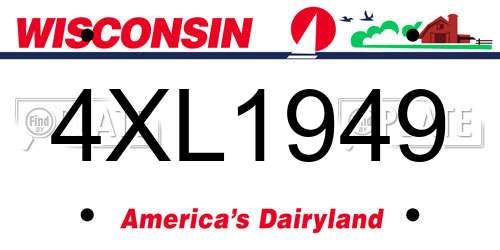 4XL1949 Wisconsin License Plate