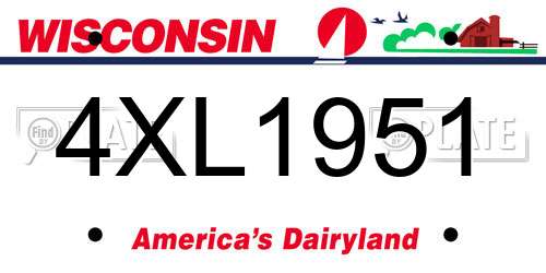 4XL1951 Wisconsin License Plate