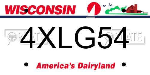 4XLG54 Wisconsin License Plate