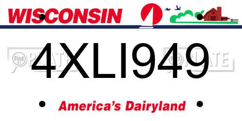 4XLI949 Wisconsin License Plate