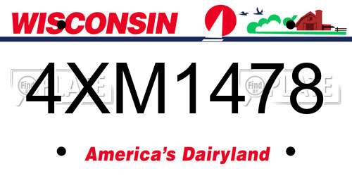 4XM1478 Wisconsin License Plate