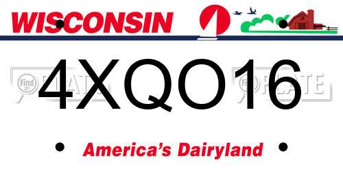4XQO16 Wisconsin License Plate