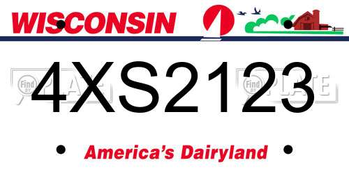 4XS2123 Wisconsin License Plate